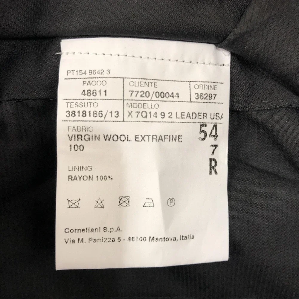 Corneliani Pants Men 36x34 (Tag 54R) 100% Virgin Wool Black